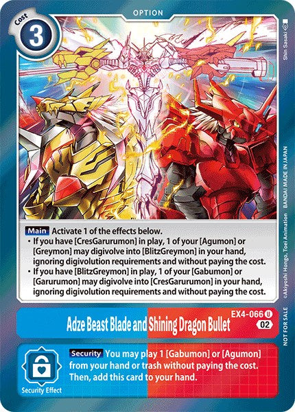 Adze Beast Blade and Shining Dragon Bullet [EX4-066] (Alternate Art) [Alternative Being Booster] | Shuffle n Cut Hobbies & Games