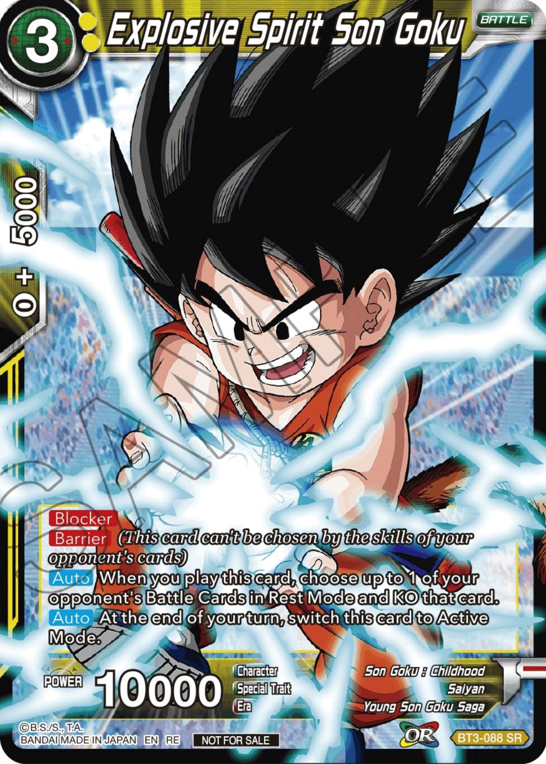 Explosive Spirit Son Goku (Championship Selection Pack 2023 Vol.2) (Silver Foil) (BT3-088) [Tournament Promotion Cards] | Shuffle n Cut Hobbies & Games