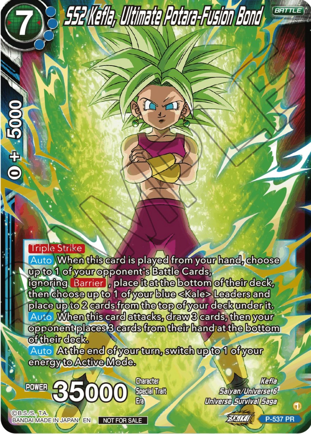 SS2 Kefla, Ultimate Potara-Fusion Bond (Championship Selection Pack 2023 Vol.2) (Gold-Stamped Silver Foil) (P-537) [Tournament Promotion Cards] | Shuffle n Cut Hobbies & Games