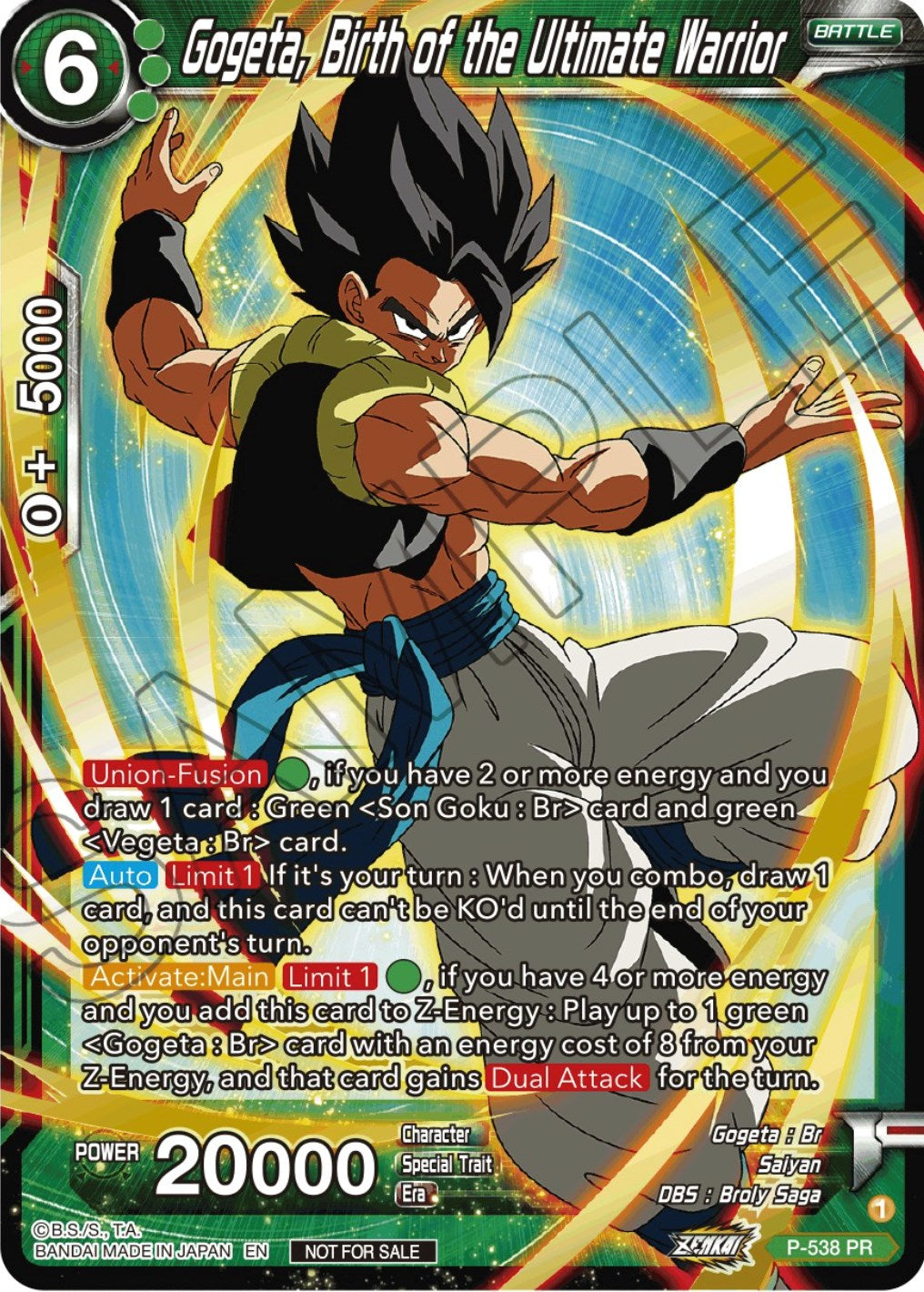 Gogeta, Birth of the Ultimate Warrior (Championship Selection Pack 2023 Vol.2) (Gold-Stamped Silver Foil) (P-538) [Tournament Promotion Cards] | Shuffle n Cut Hobbies & Games
