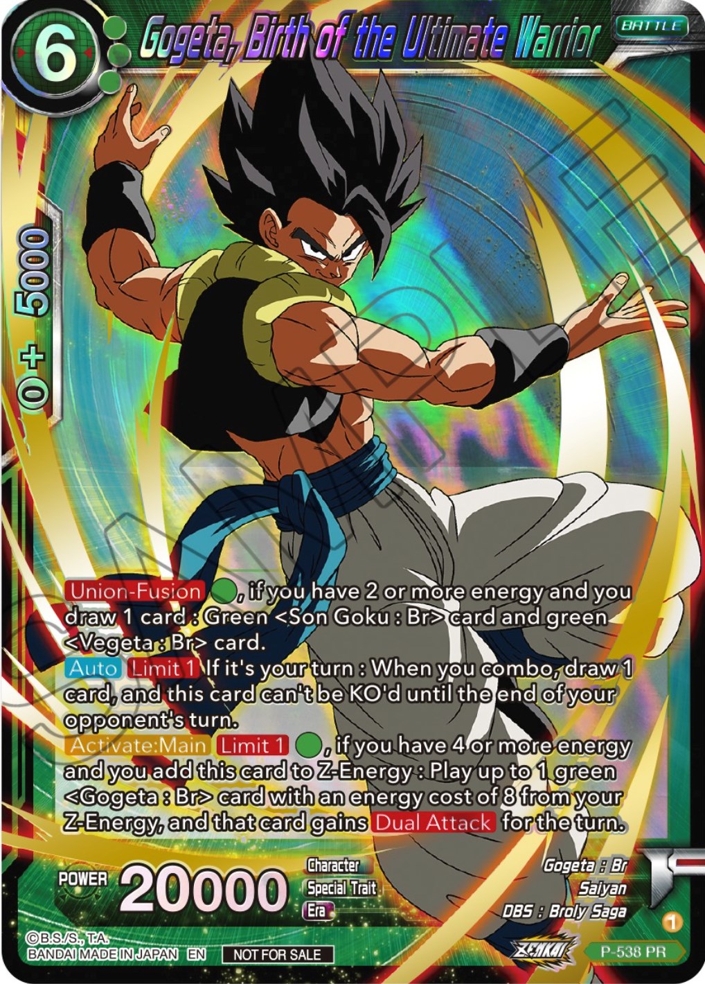 Gogeta, Birth of the Ultimate Warrior (Championship Selection Pack 2023 Vol.2) (Gold-Stamped Shatterfoil) (P-538) [Tournament Promotion Cards] | Shuffle n Cut Hobbies & Games
