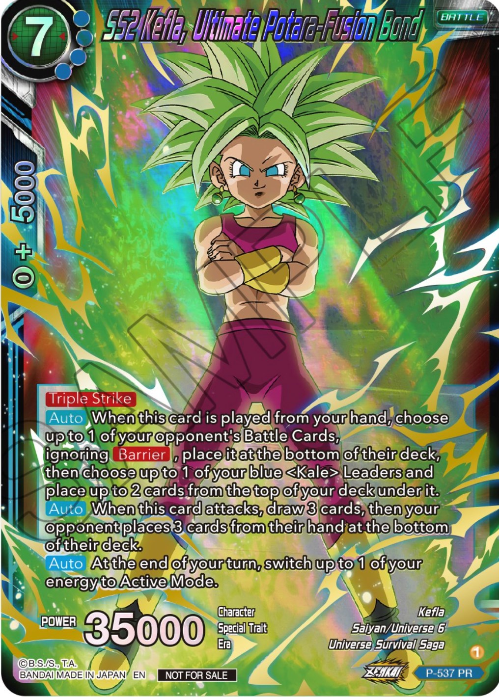 SS2 Kefla, Ultimate Potara-Fusion Bond (Championship Selection Pack 2023 Vol.2) (Gold-Stamped Shatterfoil) (P-537) [Tournament Promotion Cards] | Shuffle n Cut Hobbies & Games