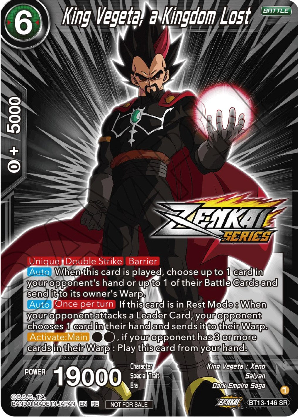 King Vegeta, a Kingdom Lost (Event Pack 12) (BT13-146) [Tournament Promotion Cards] | Shuffle n Cut Hobbies & Games