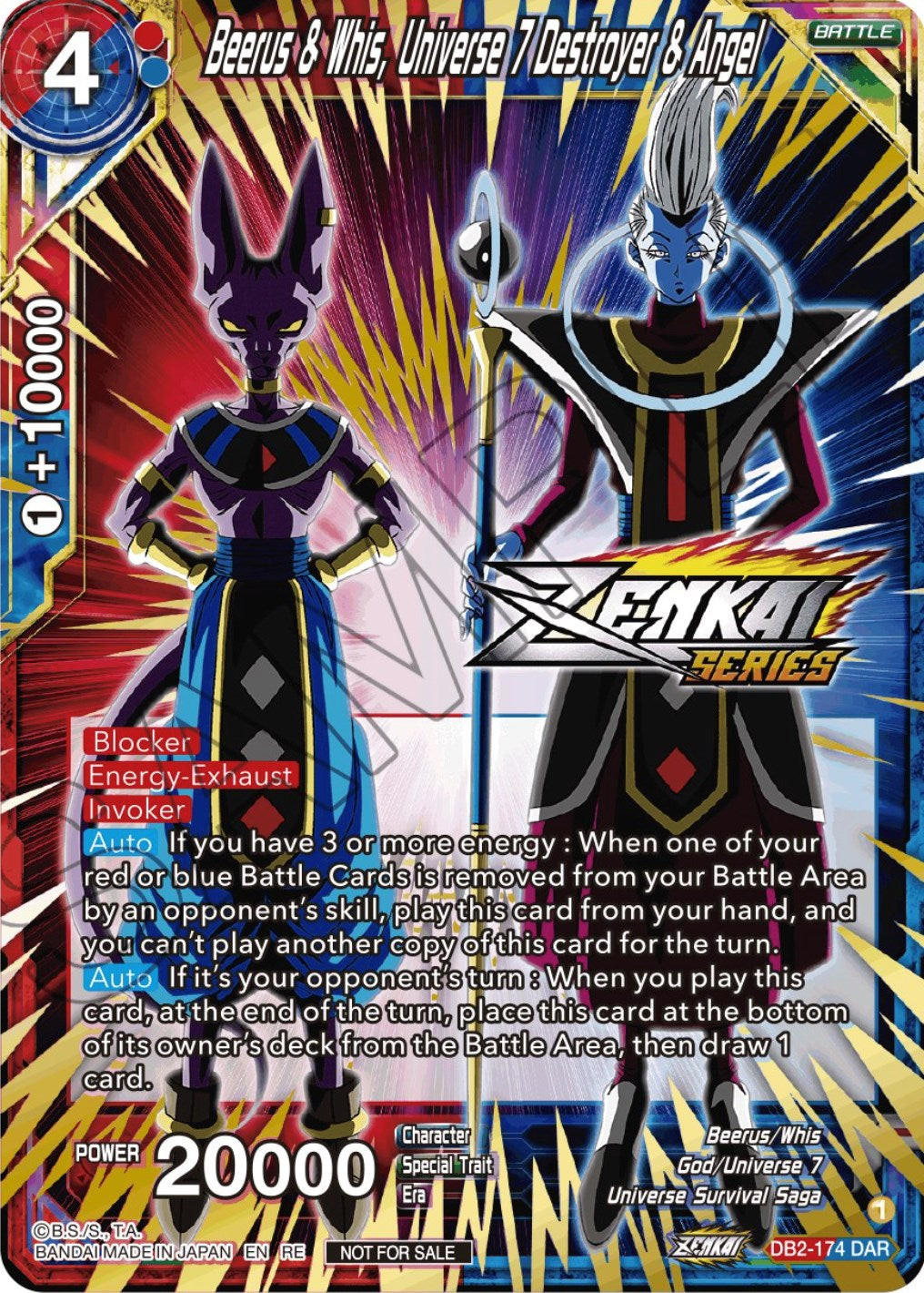 Beerus & Whis, Universe 7 Destroyer & Angel (Event Pack 12) (DB2-174) [Tournament Promotion Cards] | Shuffle n Cut Hobbies & Games