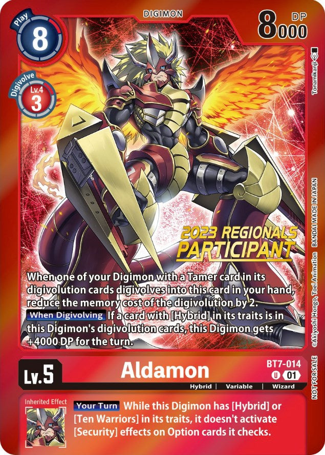 Aldamon [BT7-014] (2023 Regionals Participant) [Next Adventure Promos] | Shuffle n Cut Hobbies & Games