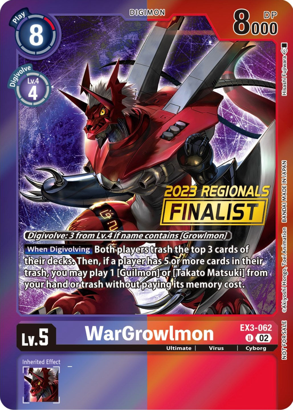 WarGrowlmon [EX3-062] (2023 Regionals Finalist) [Draconic Roar Promos] | Shuffle n Cut Hobbies & Games