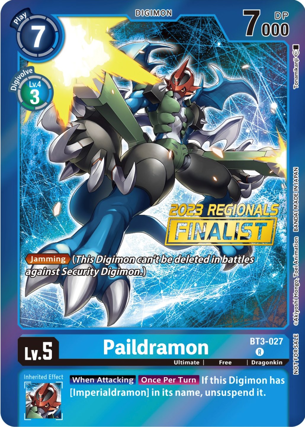 Paildramon [BT3-027] (2023 Regionals Finalist) [Release Special Booster Promos] | Shuffle n Cut Hobbies & Games