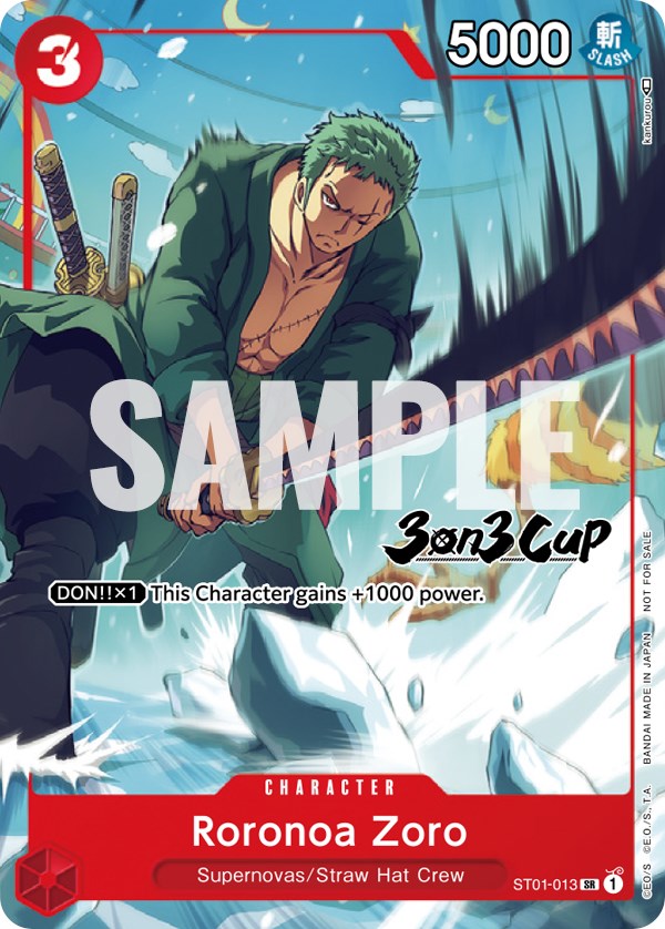 Roronoa Zoro (3-on-3 Cup) [Participant] [One Piece Promotion Cards] | Shuffle n Cut Hobbies & Games