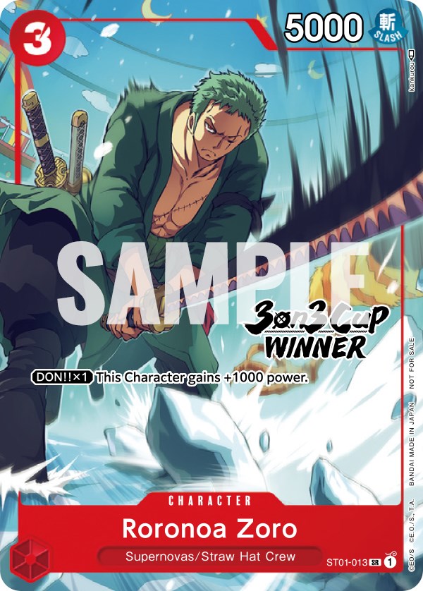 Roronoa Zoro (3-on-3 Cup) [Winner] [One Piece Promotion Cards] | Shuffle n Cut Hobbies & Games