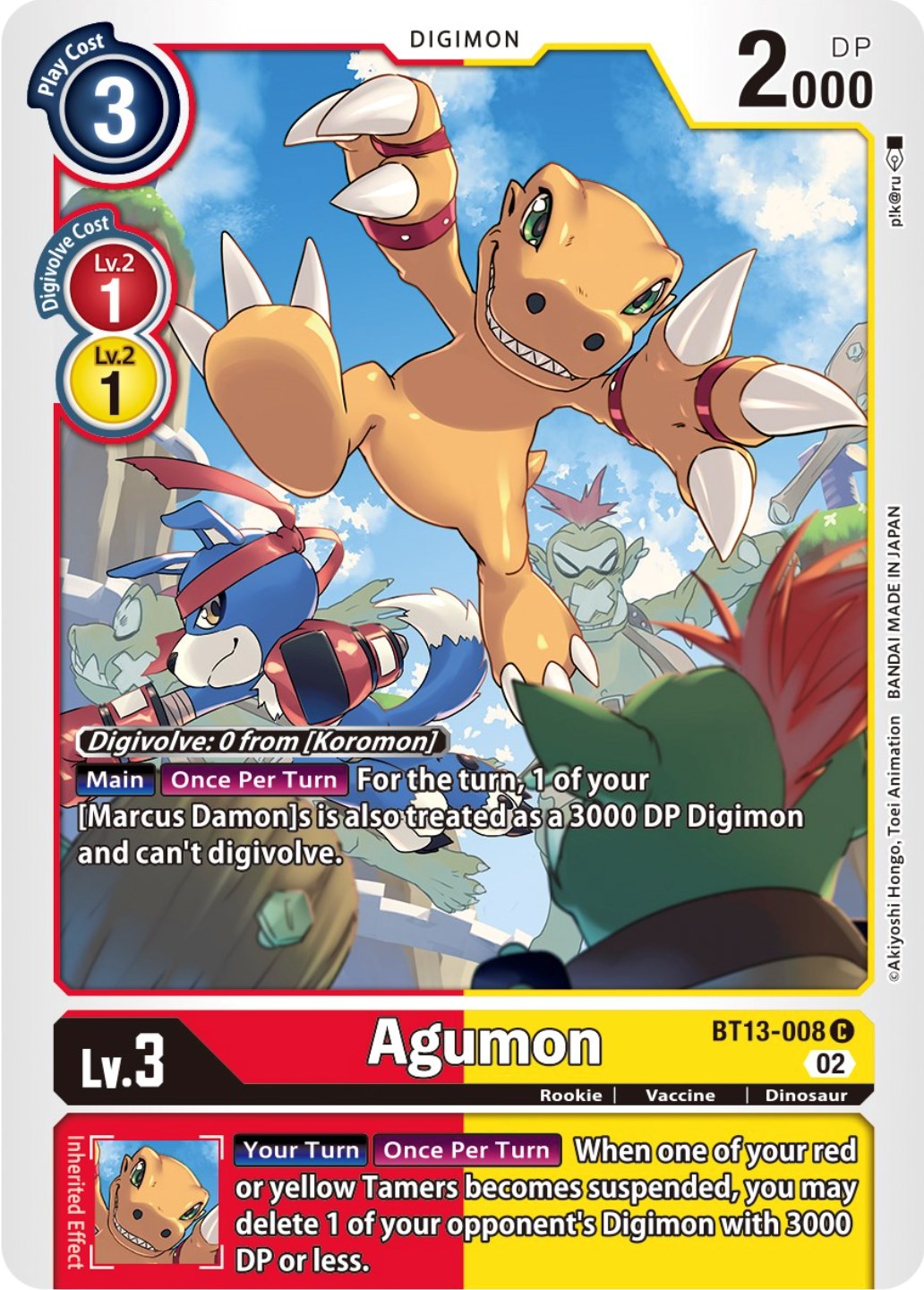 Agumon [BT13-008] [Versus Royal Knights Booster] | Shuffle n Cut Hobbies & Games