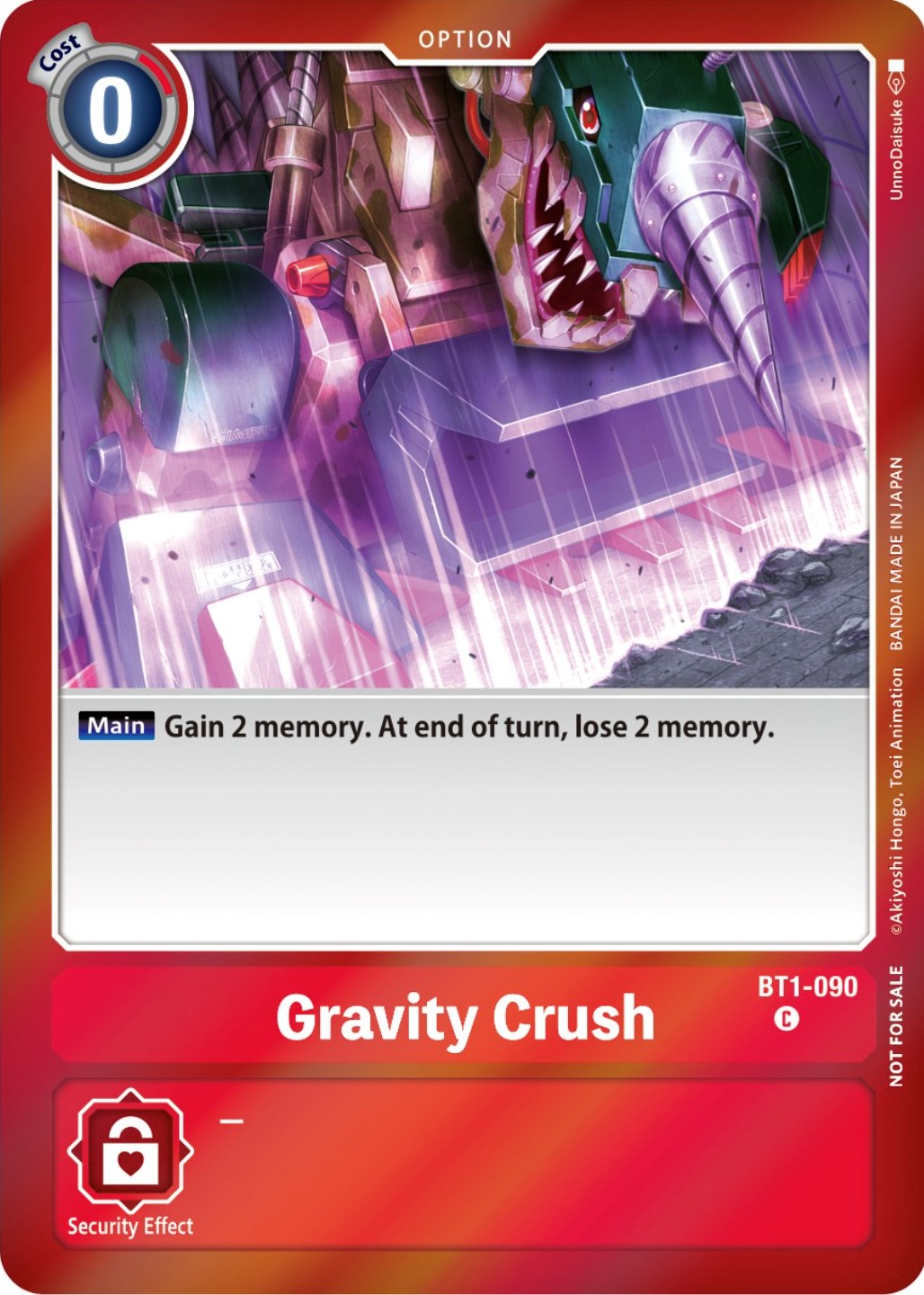 Gravity Crush [BT1-090] (Event Pack 5) [Release Special Booster Promos] | Shuffle n Cut Hobbies & Games