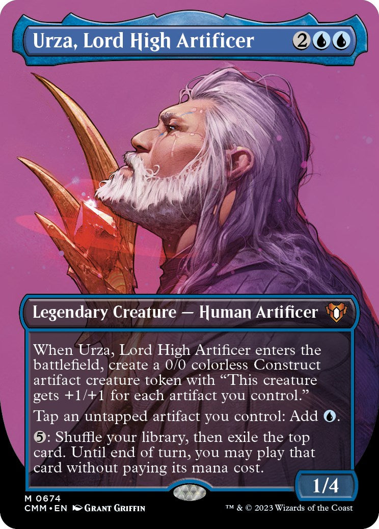 Urza, Lord High Artificer (Borderless Profile) [Commander Masters] | Shuffle n Cut Hobbies & Games