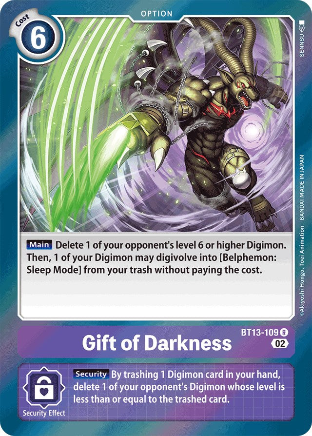 Gift of Darkness [BT13-109] [Versus Royal Knights Booster] | Shuffle n Cut Hobbies & Games