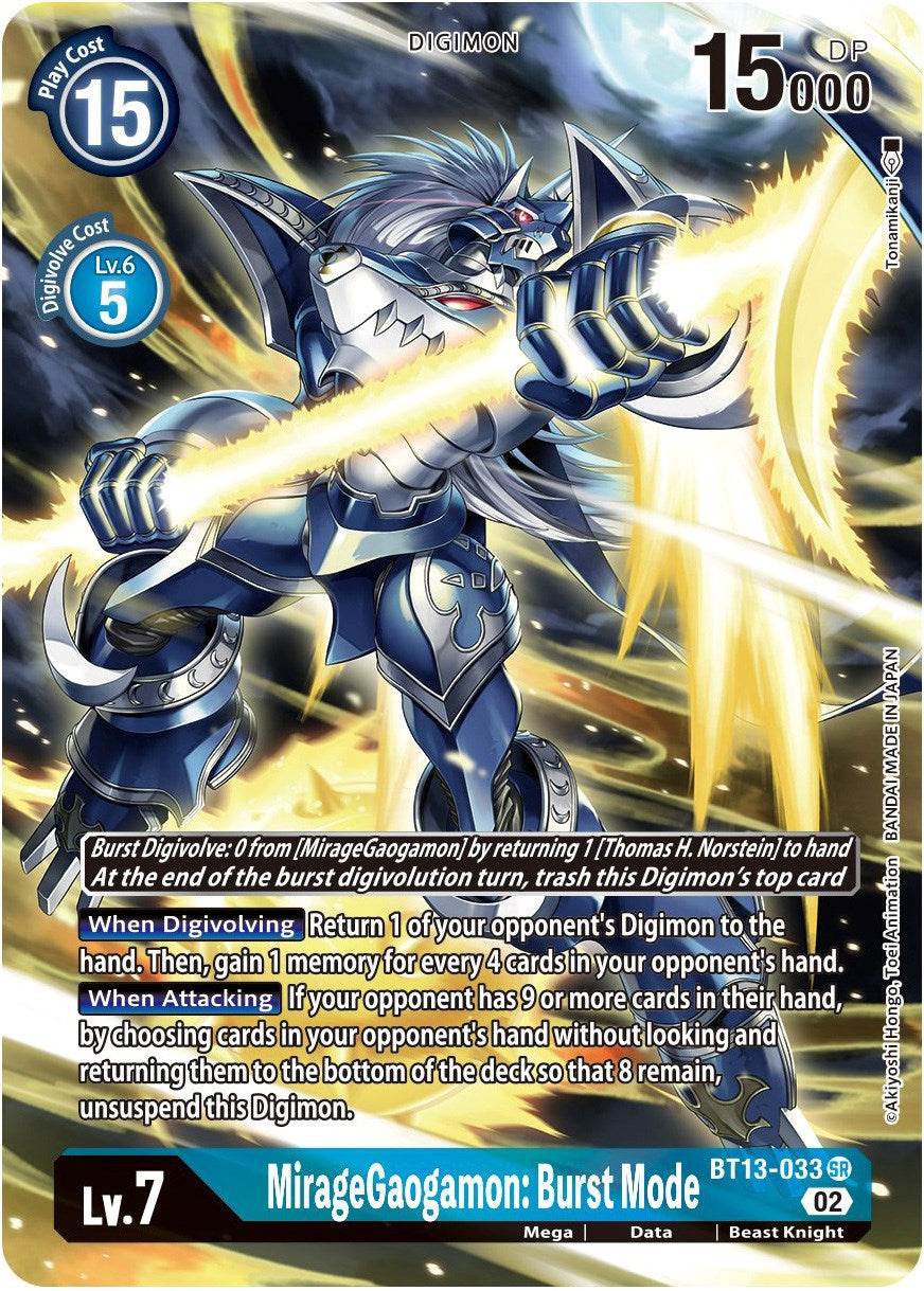 MirageGaogamon: Burst Mode [BT13-033] (Alternate Art) [Versus Royal Knights Booster] | Shuffle n Cut Hobbies & Games