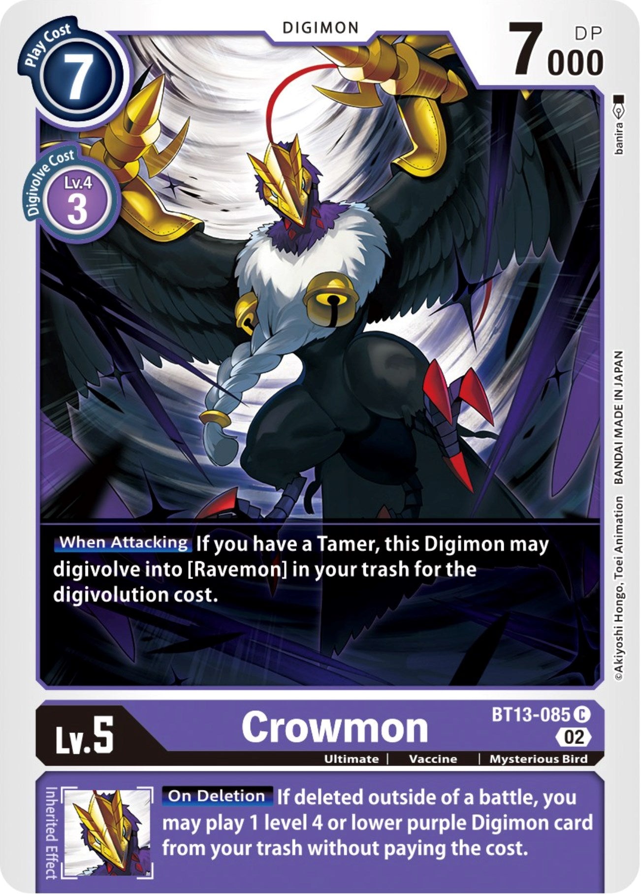 Crowmon [BT13-085] [Versus Royal Knights Booster] | Shuffle n Cut Hobbies & Games