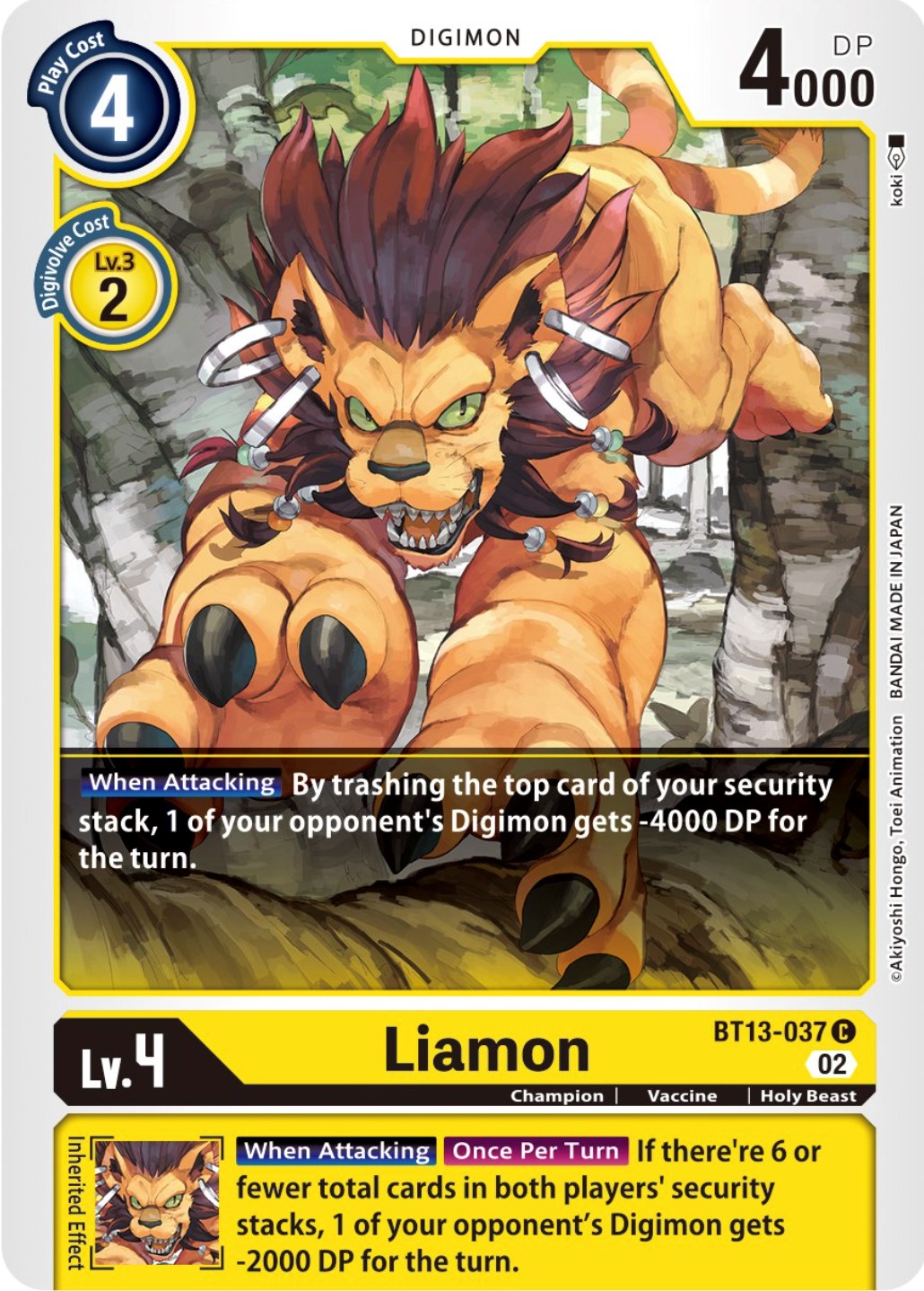 Liamon [BT13-037] [Versus Royal Knights Booster] | Shuffle n Cut Hobbies & Games