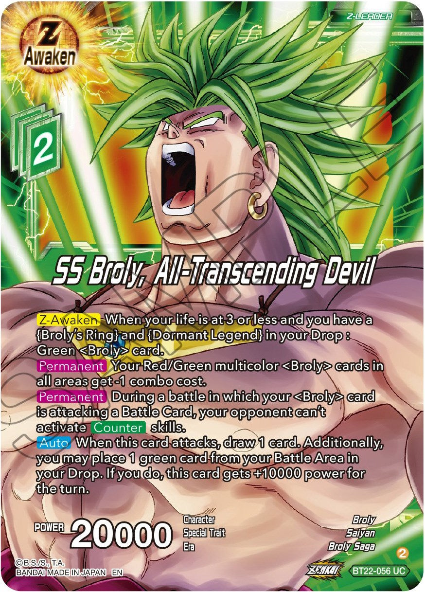 SS Broly, All-Transcending Devil (BT22-056) [Critical Blow] | Shuffle n Cut Hobbies & Games