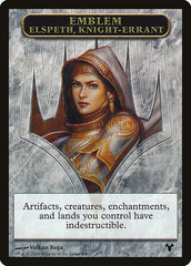 Emblem - Elspeth, Knight-Errant // Soldier Double-Sided Token [Modern Event Deck 2014 Tokens] | Shuffle n Cut Hobbies & Games