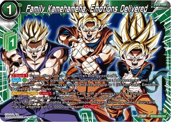 Family Kamehameha, Emotions Delivered (BT22-059) [Critical Blow] | Shuffle n Cut Hobbies & Games