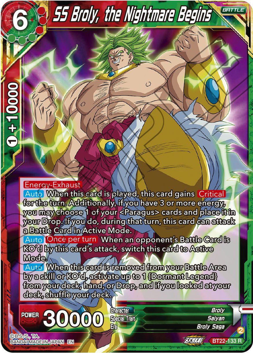 SS Broly, the Nightmare Begins (BT22-133) [Critical Blow] | Shuffle n Cut Hobbies & Games