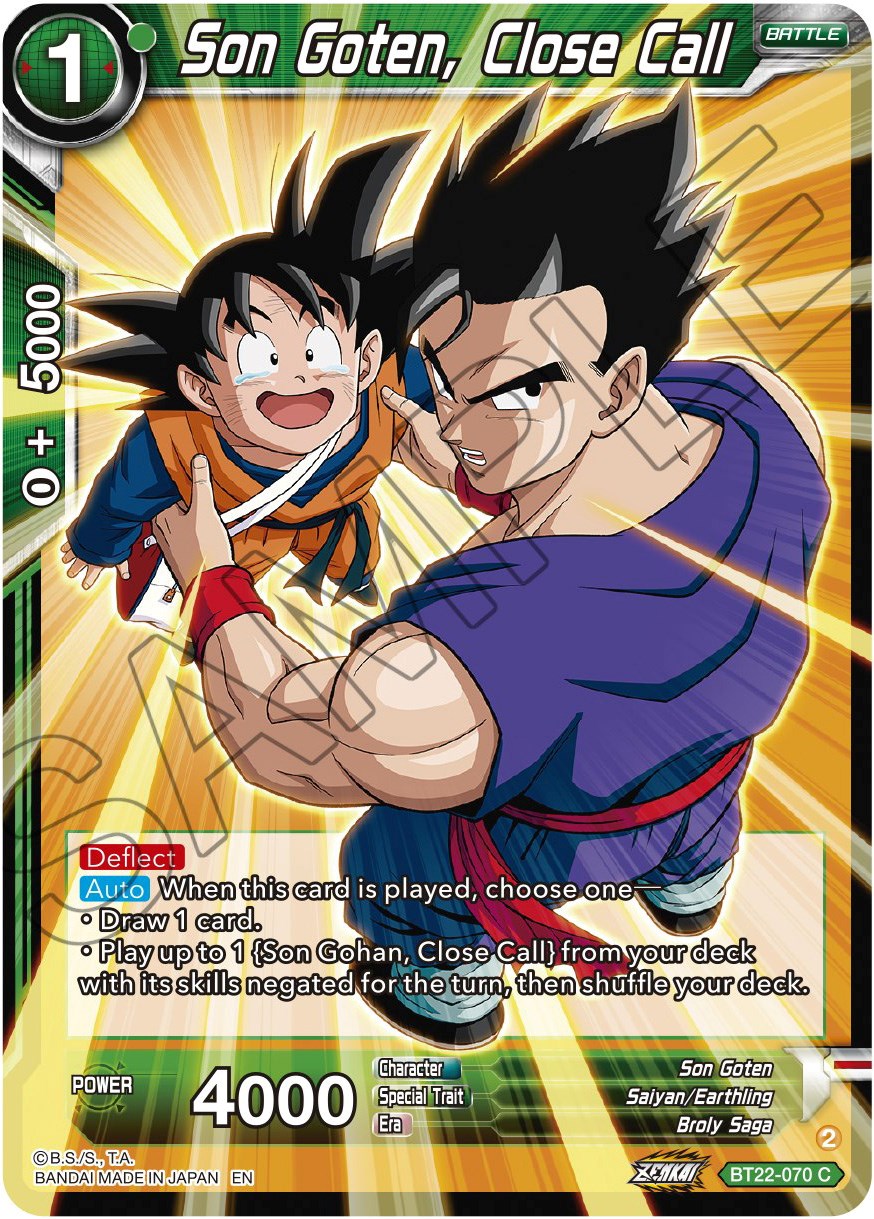 Son Goten, Close Call (BT22-070) [Critical Blow] | Shuffle n Cut Hobbies & Games