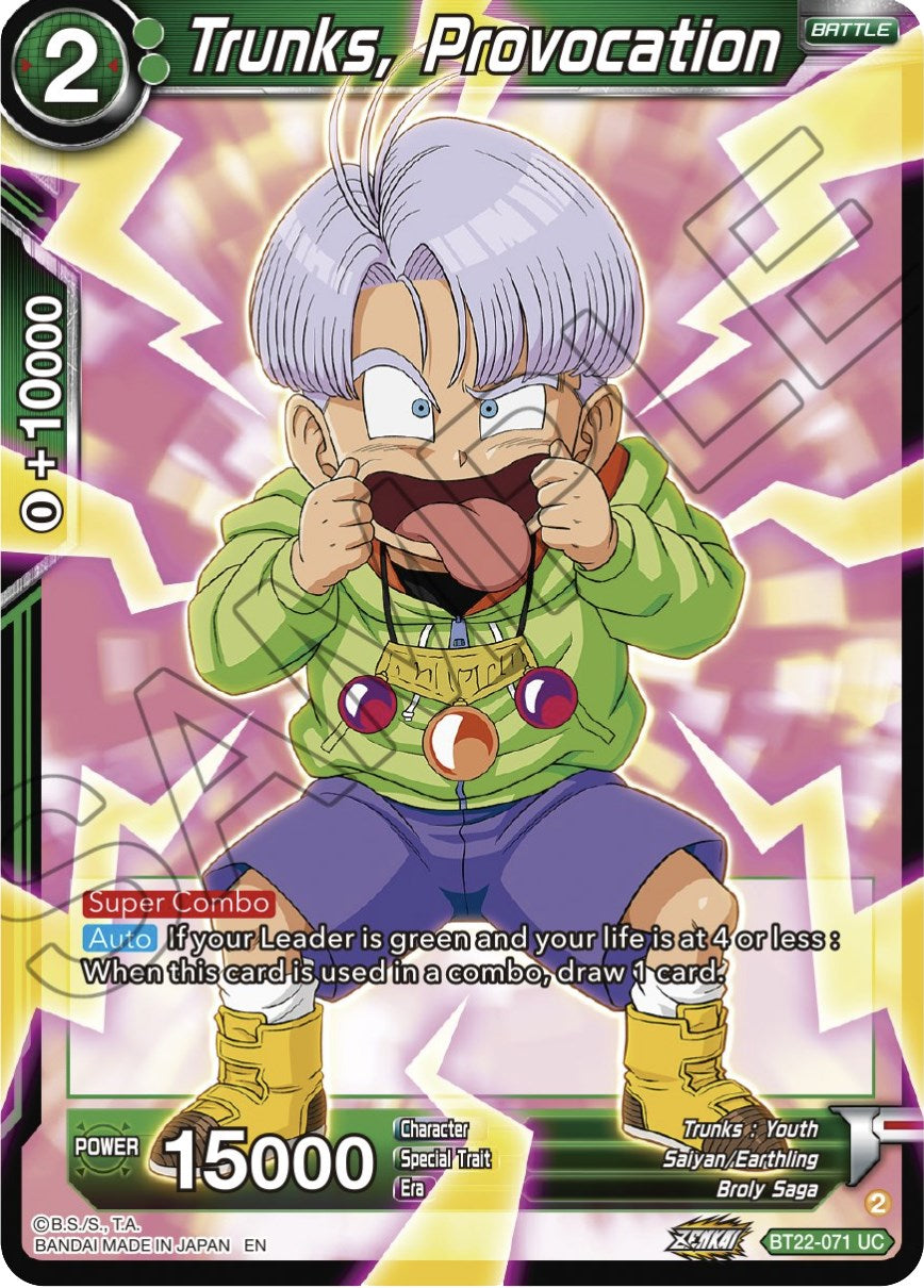 Trunks, Provocation (BT22-071) [Critical Blow] | Shuffle n Cut Hobbies & Games