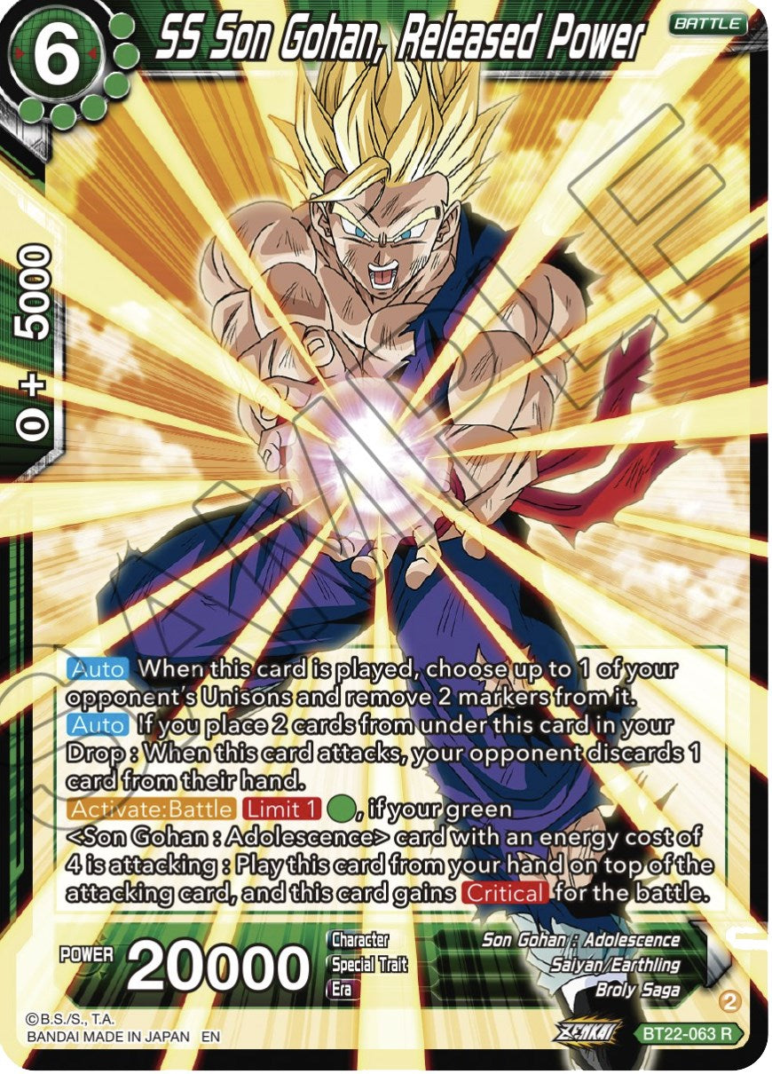 SS Son Gohan, Released Power (BT22-063) [Critical Blow] | Shuffle n Cut Hobbies & Games