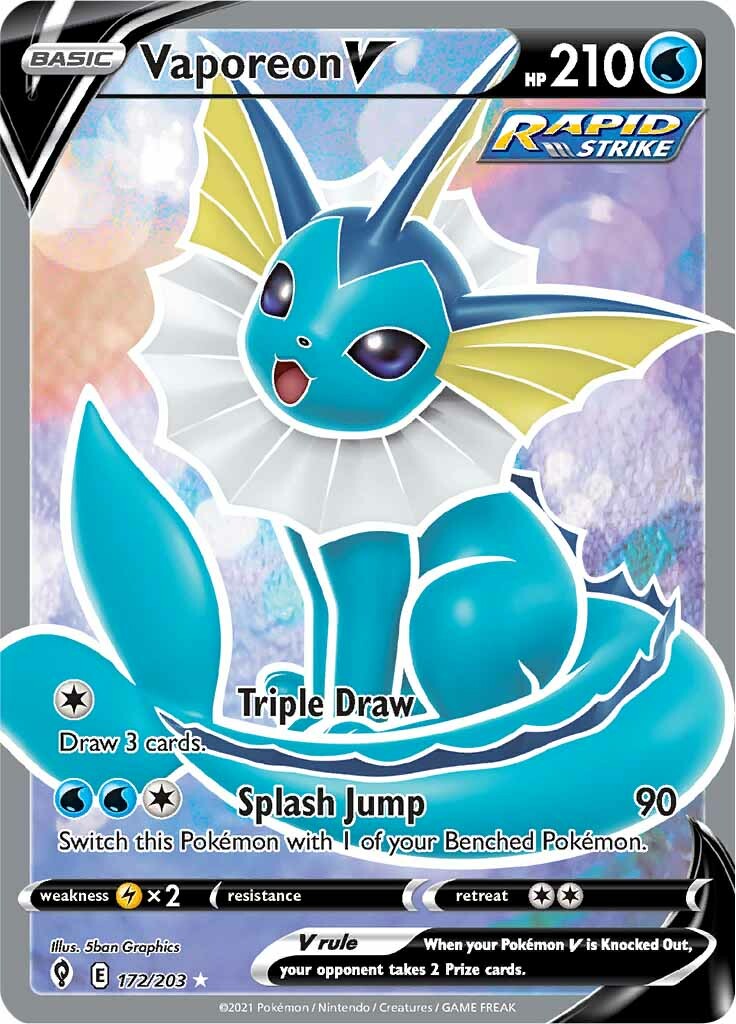 Vaporeon V (172/203) [Sword & Shield: Evolving Skies] | Shuffle n Cut Hobbies & Games