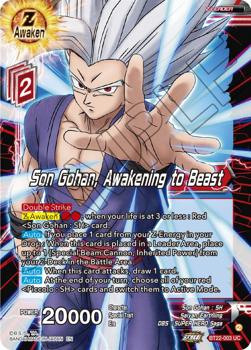 Son Gohan, Awakening to Beast (BT22-003) [Critical Blow] | Shuffle n Cut Hobbies & Games