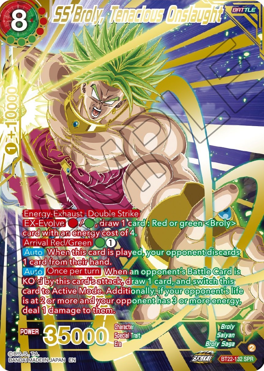 SS Broly, Tenacious Onslaught (SPR) (BT22-132) [Critical Blow] | Shuffle n Cut Hobbies & Games