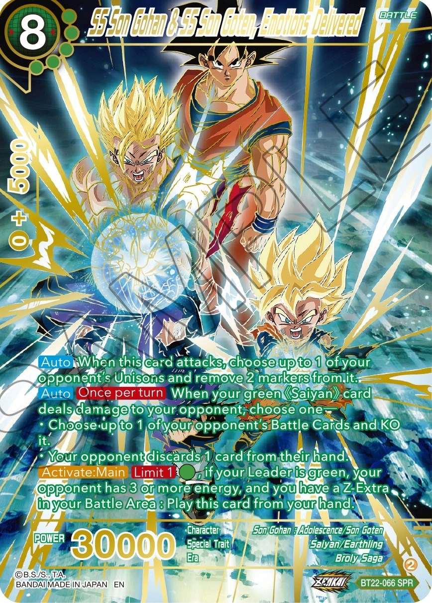 SS Son Gohan & SS Son Goten, Emotions Delivered (SPR) (BT22-066) [Critical Blow] | Shuffle n Cut Hobbies & Games