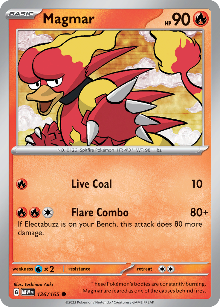 Magmar (126/165) [Scarlet & Violet 151] | Shuffle n Cut Hobbies & Games