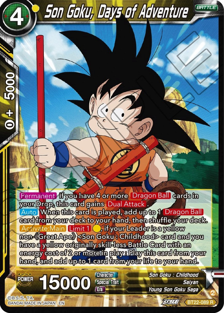 Son Goku, Days of Adventure (BT22-089) [Critical Blow] | Shuffle n Cut Hobbies & Games