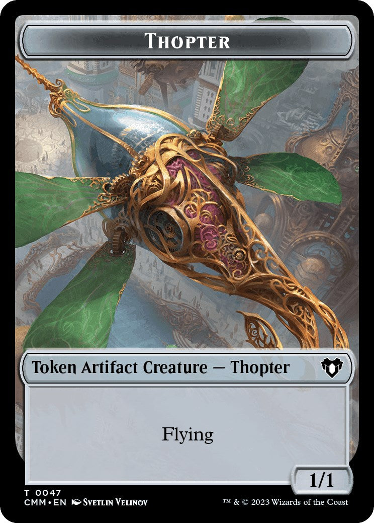 Thopter // Dragon (0021) Double-Sided Token [Commander Masters Tokens] | Shuffle n Cut Hobbies & Games