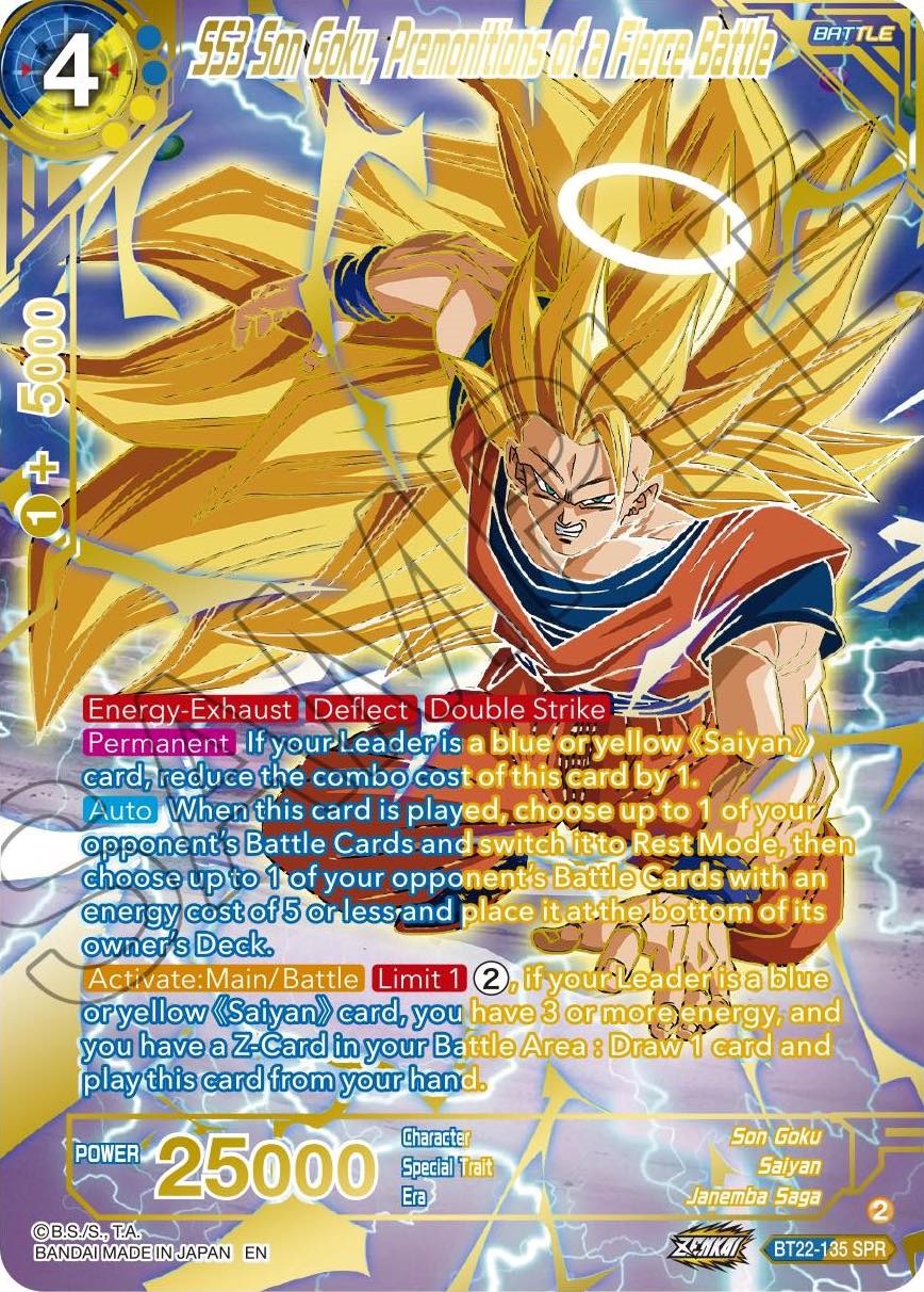 SS3 Son Goku, Premonitions of a Fierce Battle (SPR) (BT22-135) [Critical Blow] | Shuffle n Cut Hobbies & Games