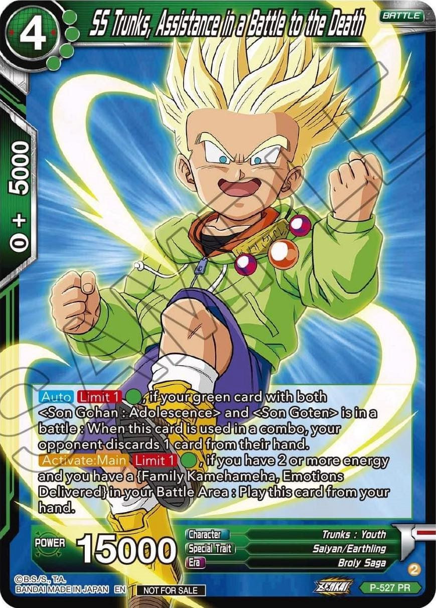 SS Trunks, Assistance in a Battle to the Death (Zenkai Series Tournament Pack Vol.5) (P-527) [Tournament Promotion Cards] | Shuffle n Cut Hobbies & Games