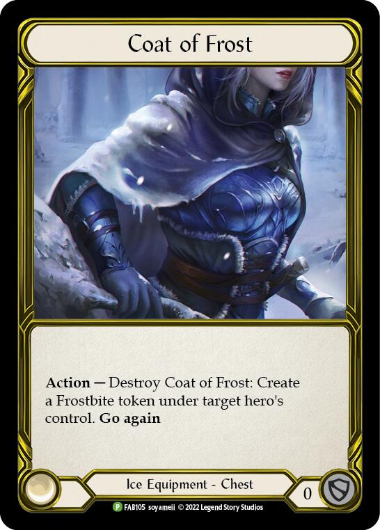 Coat of Frost (Golden) [FAB105] (Promo)  Cold Foil | Shuffle n Cut Hobbies & Games