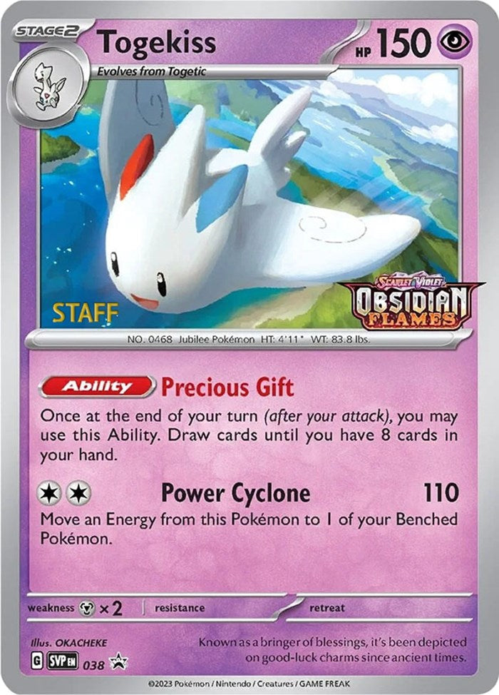 Togekiss (038) (Stamped) (Staff) [Scarlet & Violet: Black Star Promos] | Shuffle n Cut Hobbies & Games