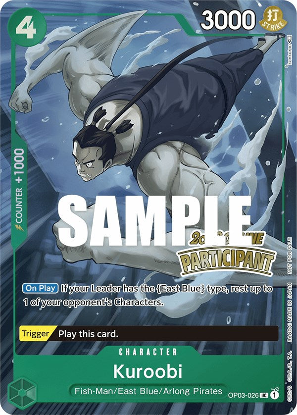 Kuroobi (Online Regional 2023) [Participant] [One Piece Promotion Cards] | Shuffle n Cut Hobbies & Games