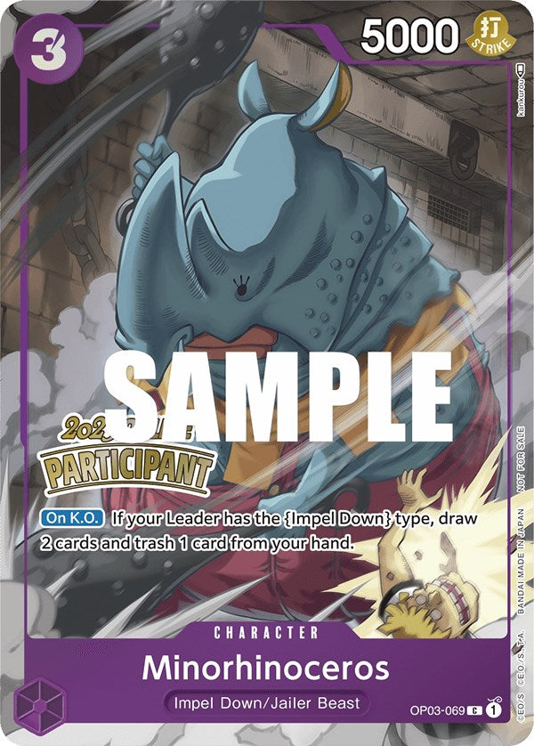 Minorhinoceros (Online Regional 2023) [Participant] [One Piece Promotion Cards] | Shuffle n Cut Hobbies & Games