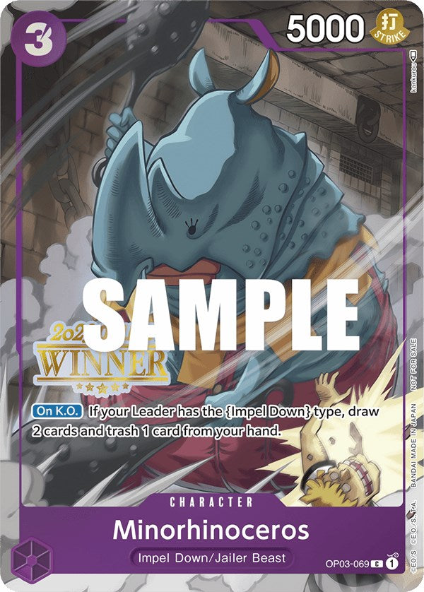 Minorhinoceros (Online Regional 2023) [Winner] [One Piece Promotion Cards] | Shuffle n Cut Hobbies & Games