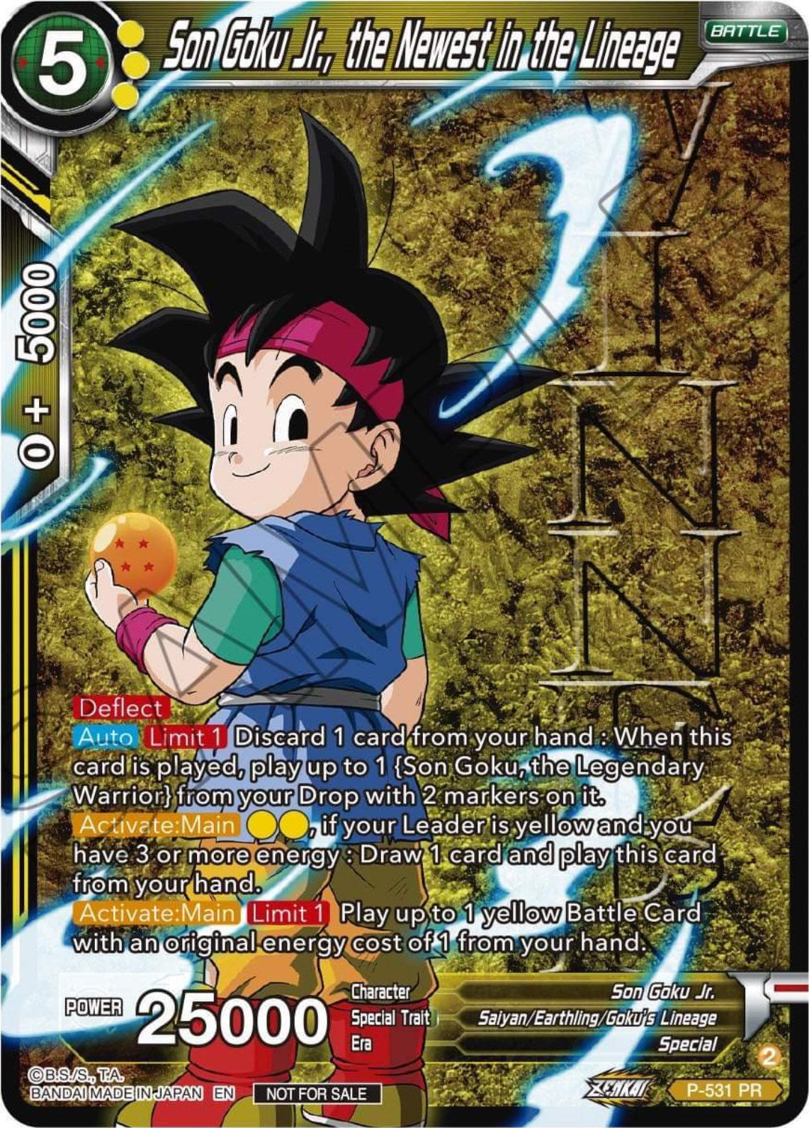 Son Goku Jr., the Newest in the Lineage (Winner-Stamped) (Zenkai Series Tournament Pack Vol.5) (P-531) [Tournament Promotion Cards] | Shuffle n Cut Hobbies & Games