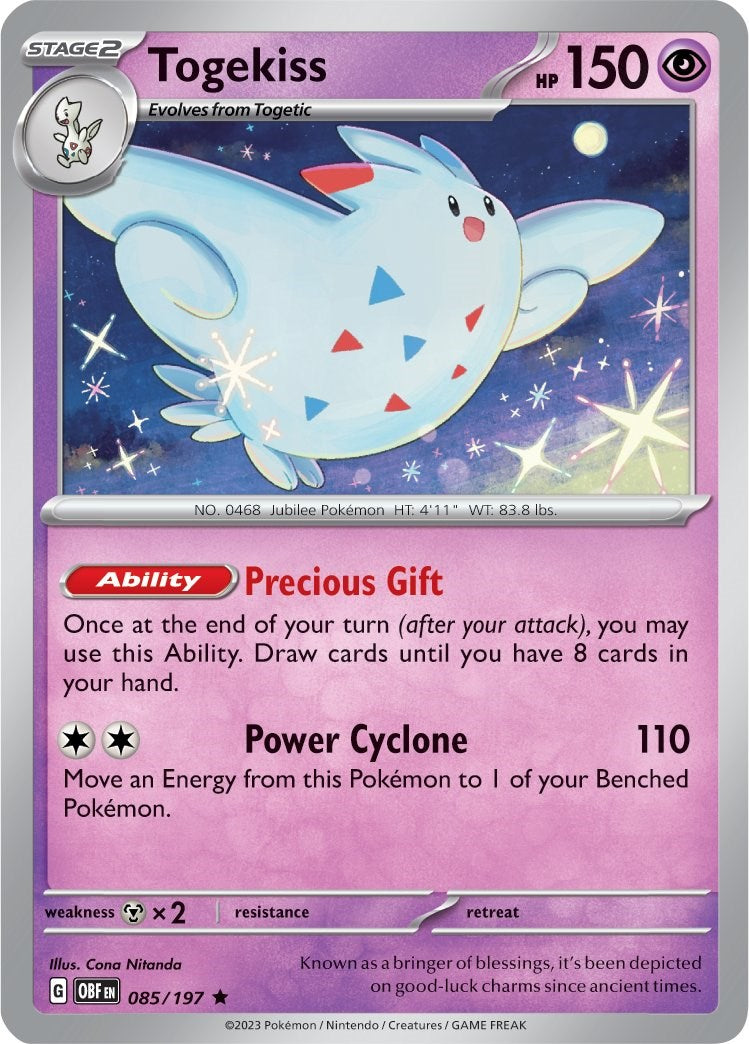 Togekiss (085/197) (Theme Deck Exclusive) [Scarlet & Violet: Obsidian Flames] | Shuffle n Cut Hobbies & Games