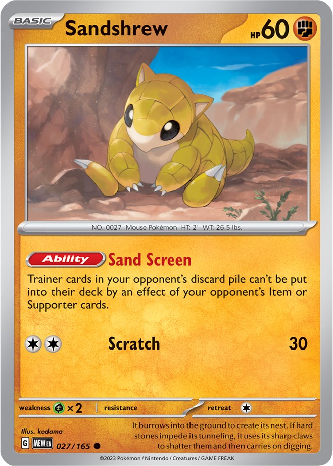 Sandshrew (027/165) [Scarlet & Violet 151] | Shuffle n Cut Hobbies & Games