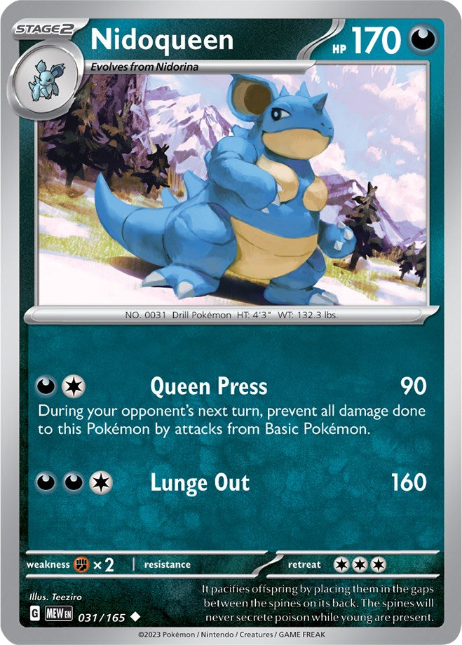 Nidoqueen (031/165) [Scarlet & Violet 151] | Shuffle n Cut Hobbies & Games