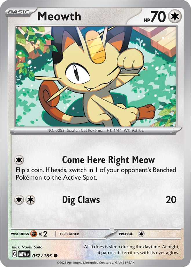 Meowth (052/165) [Scarlet & Violet 151] | Shuffle n Cut Hobbies & Games