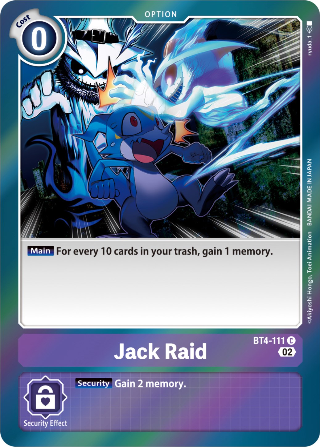 Jack Raid [BT4-111] (Resurgence Booster Reprint) [Resurgence Booster] | Shuffle n Cut Hobbies & Games