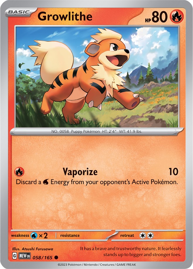 Growlithe (058/165) [Scarlet & Violet 151] | Shuffle n Cut Hobbies & Games