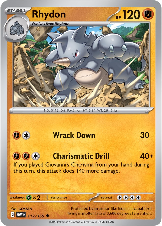 Rhydon (112/165) [Scarlet & Violet 151] | Shuffle n Cut Hobbies & Games