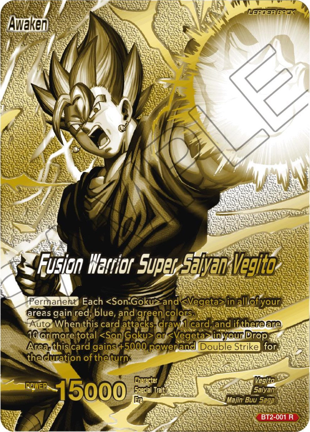 Vegito // Fusion Warrior Super Saiyan Vegito (Championship 2023 Golden Card Vol.3) (BT2-001) [Tournament Promotion Cards] | Shuffle n Cut Hobbies & Games